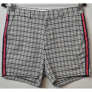 Topman Shorts Mens 30 Plaid Slim‎ Fit Casual Side Tape Modern Red Stripe